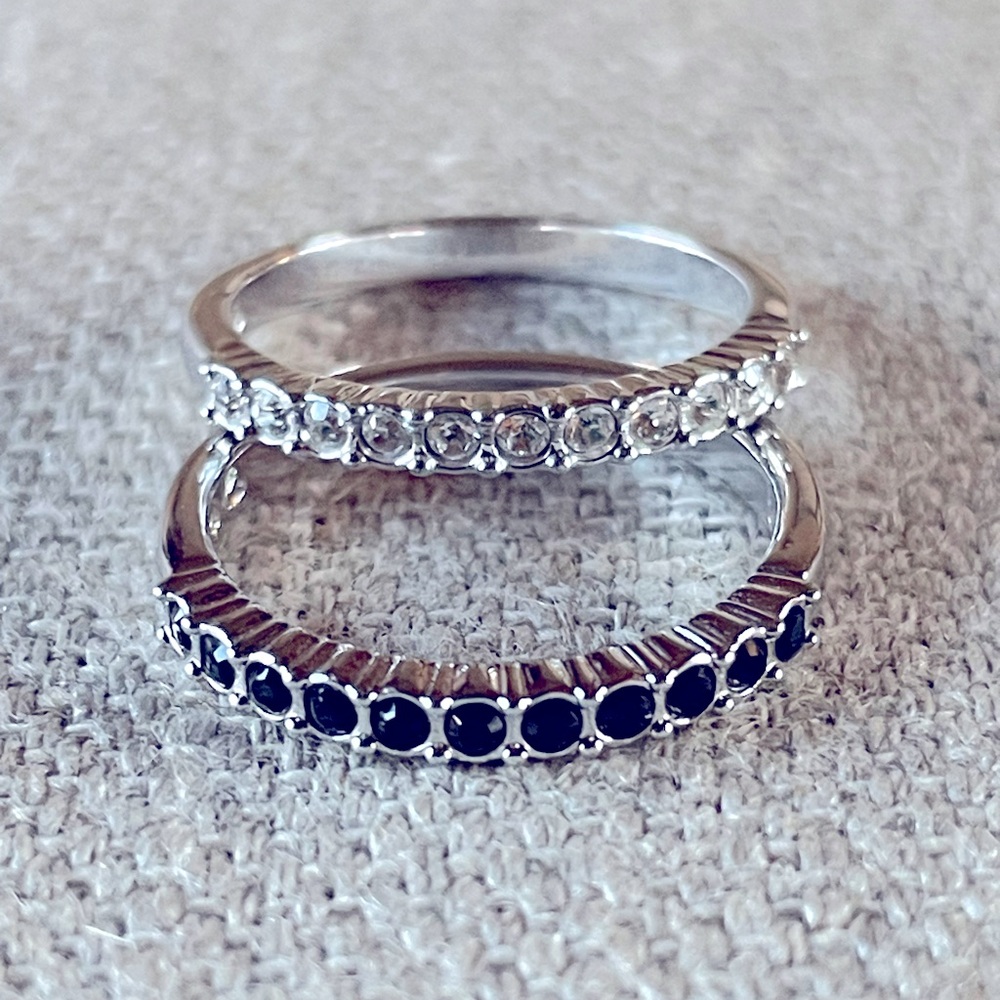 Swarovski Crystal Bands in Clear and Black Zirconia Crystals